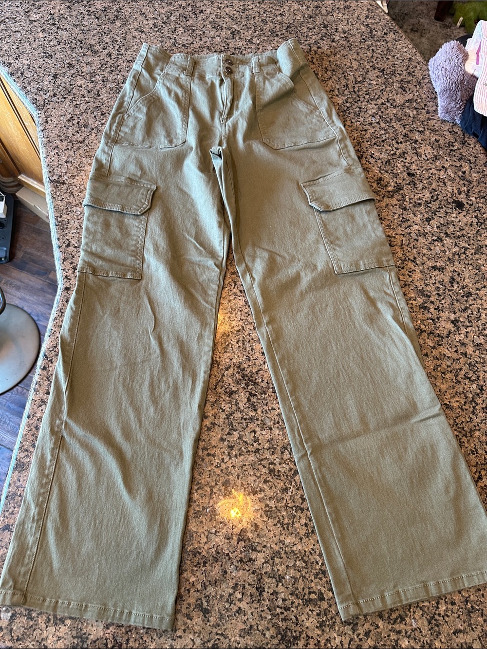 Celebrity Pink Olive Cargo Pants with Utility Pockets